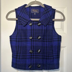 Buckley Tailors Womens Wool Plaid Vest size small